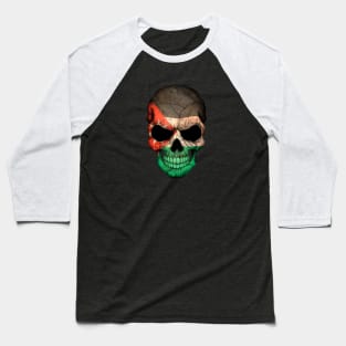 Jordanian Flag Skull Baseball T-Shirt